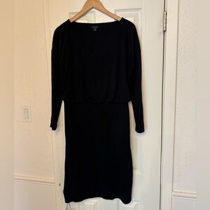Ann Taylor Black Knit Long Sleeve Dress